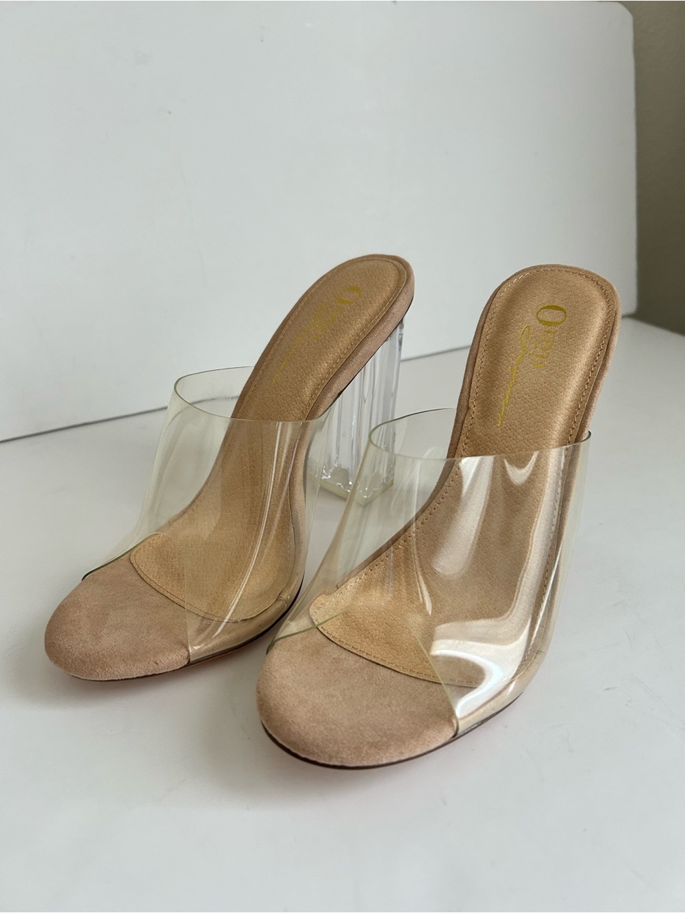 Olivia jaymes Clear Strap Nude Block Heel Mule - Picture 6 of 15